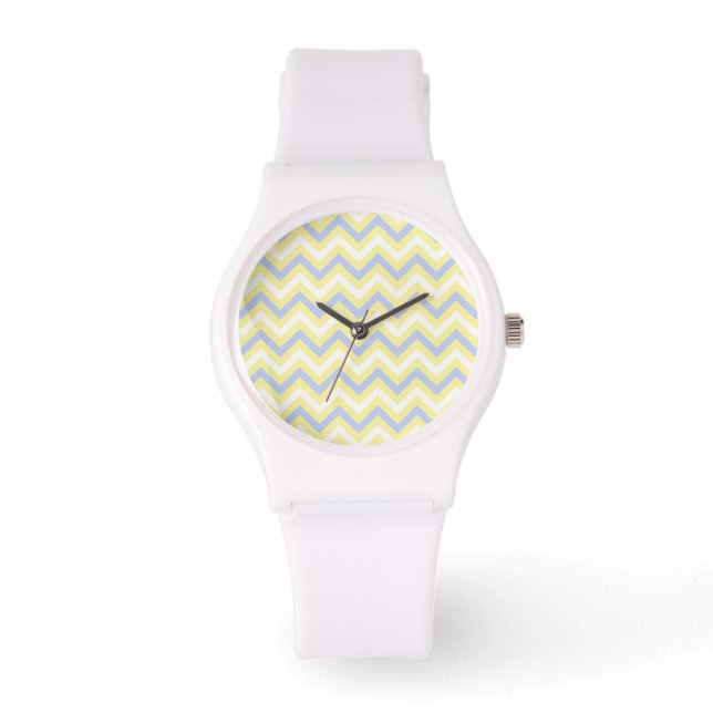 Pastell Zickzack Muster Armbanduhr (Vorderseite)