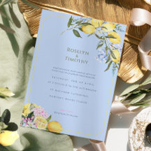 Pastell-Zitrus-Blau-Aquarell-Blumenhochzeit