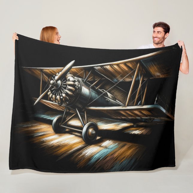 Pastellantiker Flugzeug-Flugzeug Fleecedecke (Beispiel)