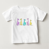 Pastellbaby-Giraffen in einem Reihen-Baby-T -