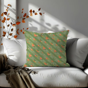 Pastellbeige Pfefferminze, diagonale Streifen Kissen