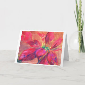Pastellbild betitelt "Weihnachtspoinsettia " Feiertagskarte