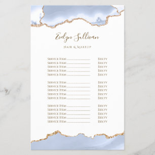 Pastellblau-Agate-Preisliste Flyer