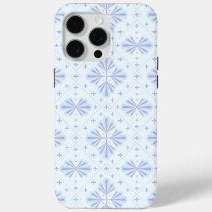 Pastellblau geometrisches Blumenmuster Case-Mate iPhone Hülle