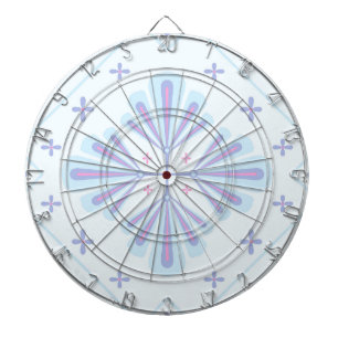 Pastellblau geometrisches Blumenmuster Dartscheibe