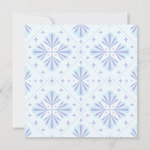 Pastellblau geometrisches Blumenwiederholungsmuste Save The Date