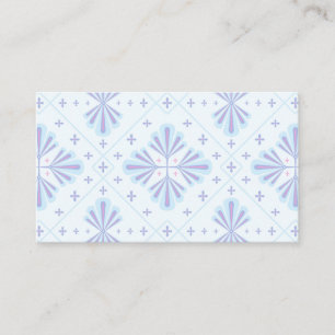 Pastellblau geometrisches florales Wiederholungsmu Visitenkarte