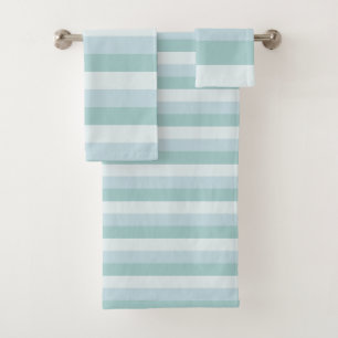 Pastellblau gestreift Moderne elegante Vorlage Badhandtuch Set