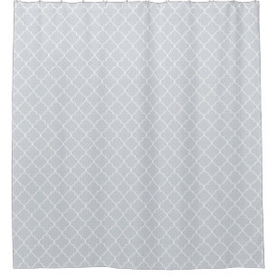 Pastellblau marokkanisches Quatrefolienmuster Duschvorhang