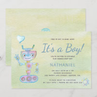 Pastellblau niedlicher Roboter, ein Kinderduschkop