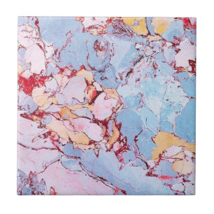 Pastellblau Rosa Eleganter italienischer Marmor Mo Fliese