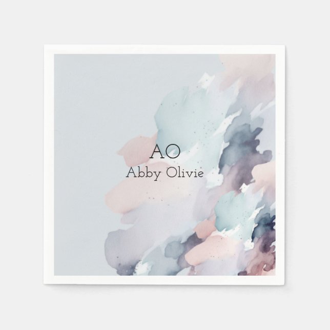 Pastellblau Serviette (Vorderseite)