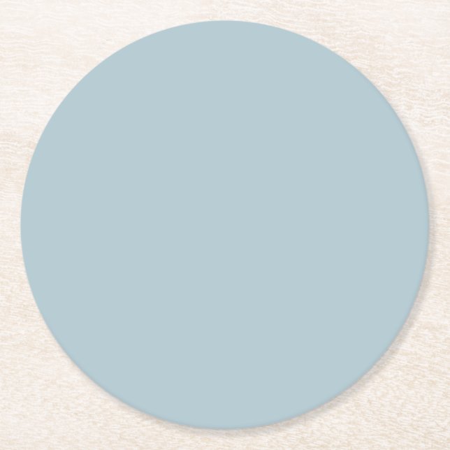 Pastellblau, solide Farbe | Classic | elegant Runder Pappuntersetzer (Vorderseite)