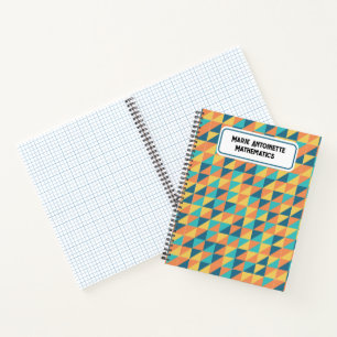 Pastellblau und gelb abstraktes Muster Vintag Notizbuch