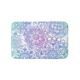 Pastellblau und Lila Mandala Muster Bath Mat Badematte