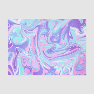 Pastellblau und Lila Marmor Flüssige Textur Seidenpapier