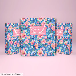 Pastellblau und Rosa pinkfarben, pinkfarben Mittlere Geschenktüte