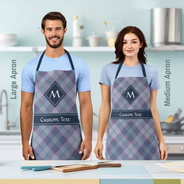 Pastellblau und rosa Tartan Schürze (Von Creator hochgeladen)
