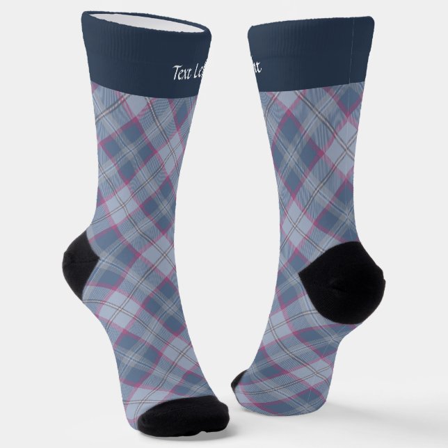 Pastellblau und rosa Tartan-Socken Socken (Gewinkelt)