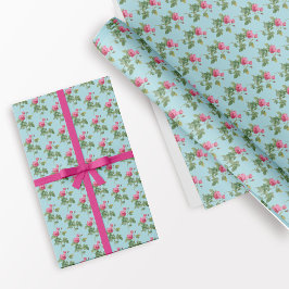 Pastellblau und rosa Vintag Rustikal Geschenkpapier