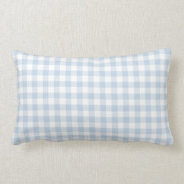Pastellblau und Weiß Gingham Muster Lendenkissen