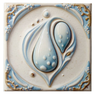 Pastellblau und Weiß Wassertropfen Badewanne Tile Fliese