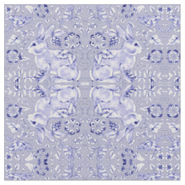 Pastellblau und Weißer Bunny Rabbit Bird Kleine Pr Stoff