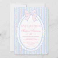 Pastellblau Vintage Fancy Floral Babyparty