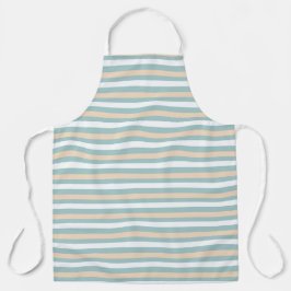 Pastellblau, weiß und rot schürze