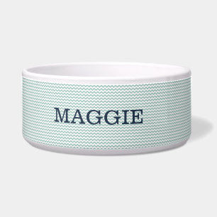 Pastellblau Zickzack Große Hundeschale Napf