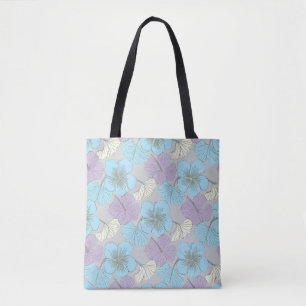 „Pastellblaue Blumen-Tasche“
