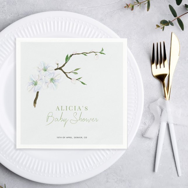 Pastellblaue Blütenjunge Babydusche Serviette (Von Creator hochgeladen)