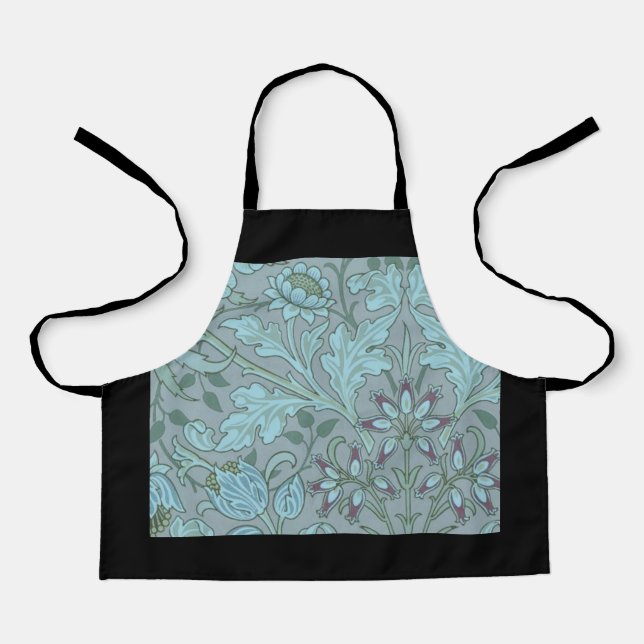 Pastellblaue Dekorative Blumen  Schürze (Vorderseite)