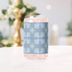 Pastellblaue florale abstrakte Wiederholung Dosenglas