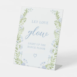Pastellblaue florale Boho-Hochzeit - Lasst Liebe l Sockelschild