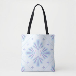 Pastellblaue geometrische Blumenwiederholung