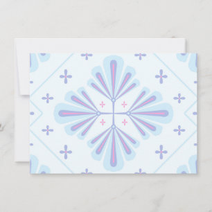 Pastellblaue geometrische Blumenwiederholung Dankeskarte