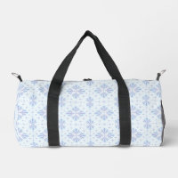 Pastellblaue geometrische Blumenwiederholung 