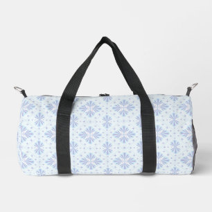 Pastellblaue geometrische Blumenwiederholung Duffle Bag