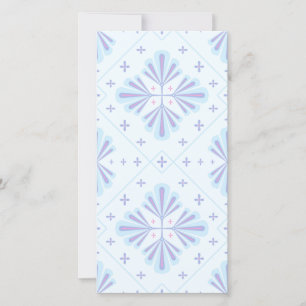 Pastellblaue geometrische Blumenwiederholung Feiertagskarte