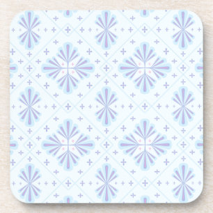 Pastellblaue geometrische Blumenwiederholung Getränkeuntersetzer