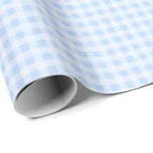Pastellblaue Gingham-Geschenkpapier