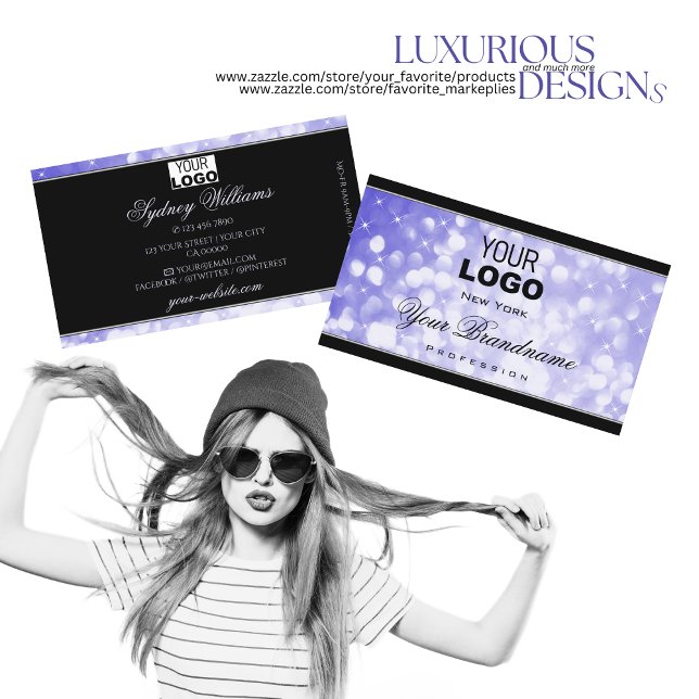 Pastellblaue Glitzer-Sparkle-Sterne mit Logo-Schwa Visitenkarte (Von Creator hochgeladen)