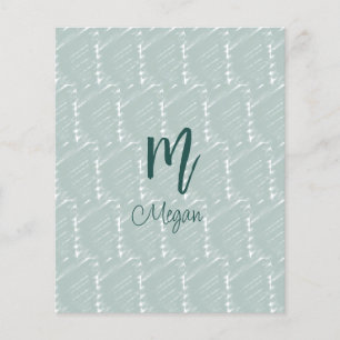 pastellblaue graue Wasserfarbe-Monogramm-Name Boho Flyer