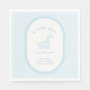 Pastellblaue Jungen-Urzeit-Dinosaurier-Baby-Party Serviette