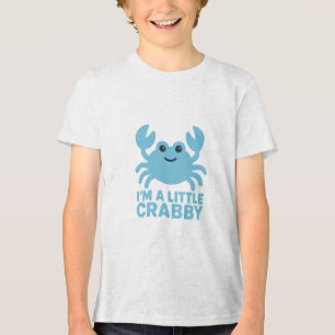 Pastellblaue Krabbe – Sanftes „Ich bin ein bissche Tri-Blend Shirt