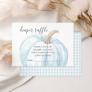 Pastellblaue Kürbis-Baby-Party-Diaper-Raffle-Karte RSVP Karte