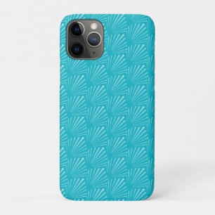 Pastellblaue Meeresmuschel-Silhouette Diagonale Li Case-Mate iPhone Hülle