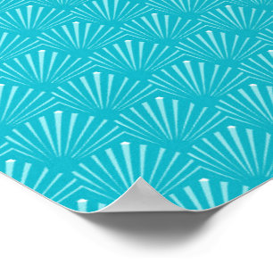 Pastellblaue Meeresmuschel-Silhouette mit diagonal Poster