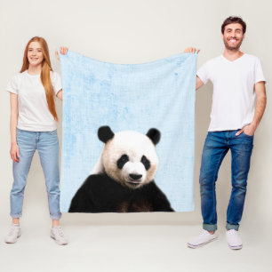 Pastellblaue Peekaboo-Panda-Minimalist-Nursery Fleecedecke